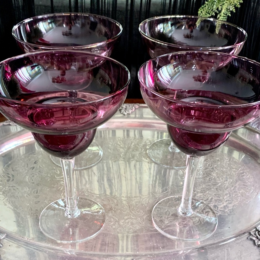 Purple margarita glasses (4)